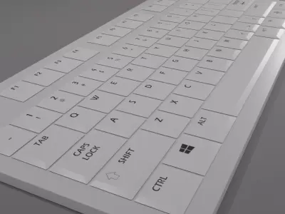 Simple PC Keyboard QWERTY Free low-poly 3D model