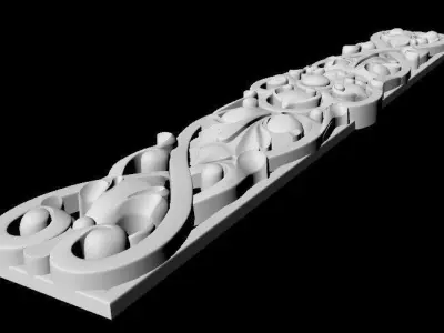 Central decor ornament for furniture 3D model 1120