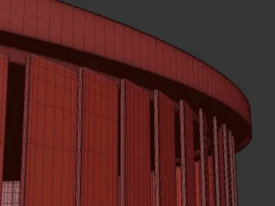 VENUS flush mount light fixture in brass and glass 3D model