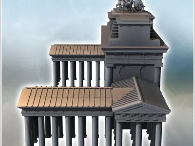 Brandenburg Gate monument Berlin Germany - Modern WW2 WW1 World  3D print model