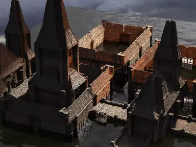 Lizard Cult City 1 Kit bash  3D model