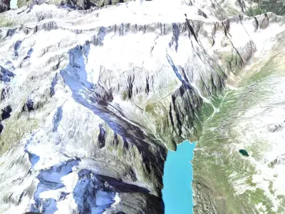 Mountain landscape Tieralplistock Alps Switzerland 3D model