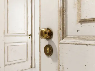 Old classic door 003 3D model