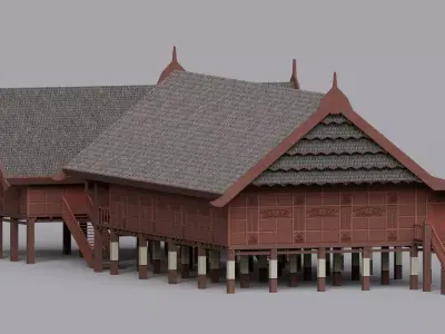 Traditional Houses - Rumah Boyang Low-poly 3D model