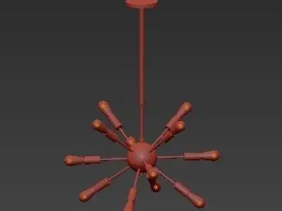 Silver sputnik chandelier no 3D model