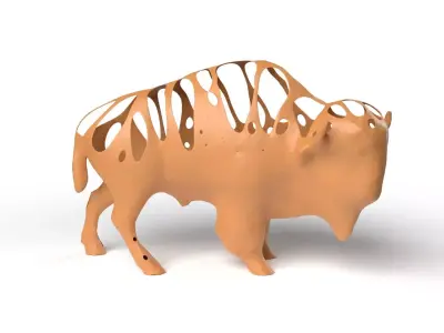 Bison Dust Voronoi Low-poly 3D model