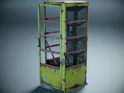 Phone booth PBR Low-poly 3D model