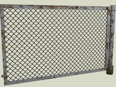 Chain Link Fence Low-poly 3D model
