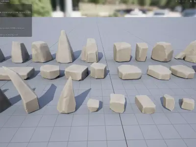 36 Stylized Rocks Low-poly 3D model