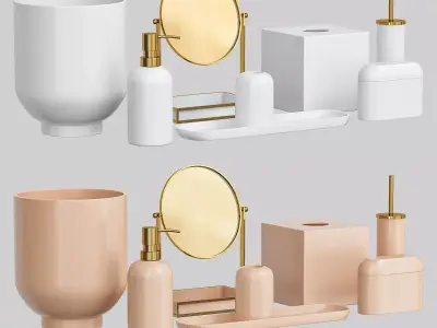  Modern Resin Stone Bath Accessories 3D model