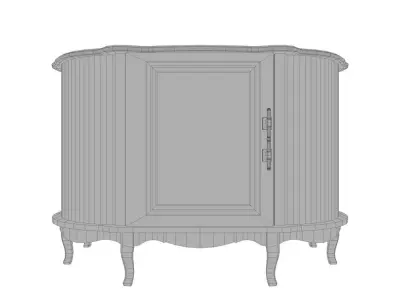 Ornate Floor Cabinet Low-poly 3D model