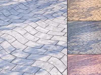 Mrf Pavement Set02 Low-poly 3D model