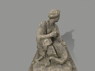 Woman Statue Low-poly 3D model