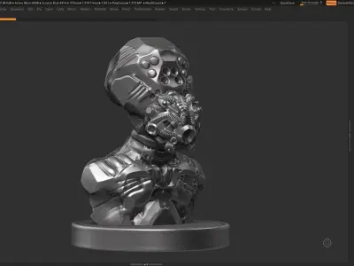 Robot bust 01 3d print model 3D print model