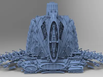 Sci-Fi City dystopia City Ruin Tech 1  3D model