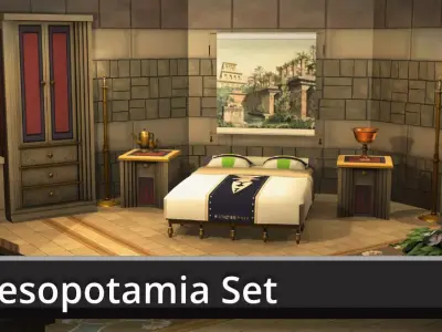 Mesopotamia Babylon Furniture Low-poly 3D model