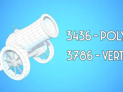 CARNIVAL CANNON CIRCUS CARTOON STYLIZED Low-poly 3D model