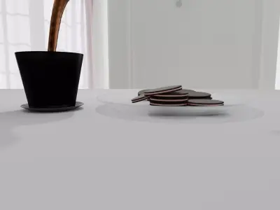 Cup splash with oreo Free 3D model