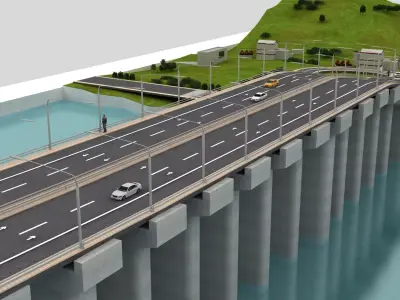 bridge Low-poly 3D model