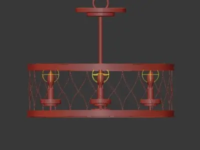 Crisscross Pendant Semi Flush 3D model