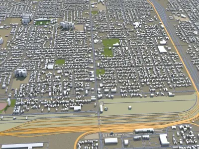 San Bernardino California USA Low-poly 3D model