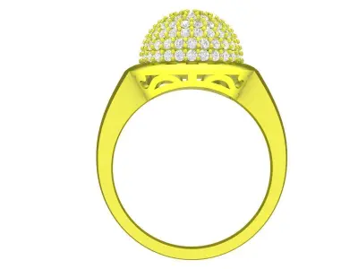 Luxury Round Pave Diamond Cluster Ring Design for Women 5757 3D print model