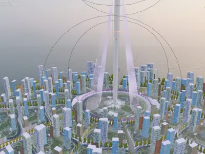 Dubai Creek Tower Low-poly 3D model