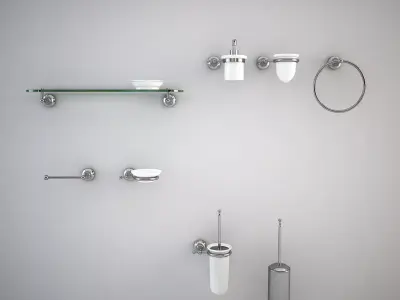 Classic Bathroom Accessories Set 3D model