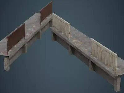 Industrial Platform 2B Low-poly 3D model