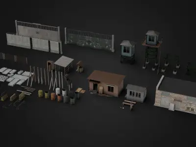 Street Props Pack Low-poly 3D model