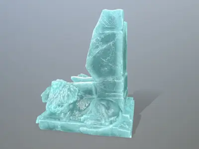Ice Lion Throne Low-poly 3D model