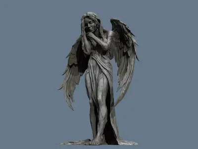 angel statue  Low-poly 3D model