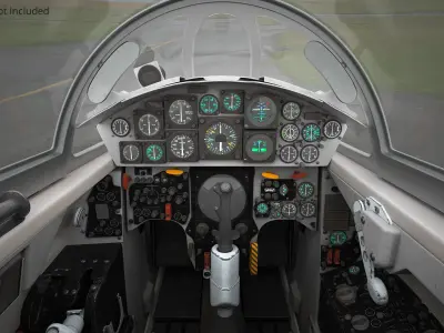  Vintage Supersonic Fighter Jet Rigged for Cinema 4D 