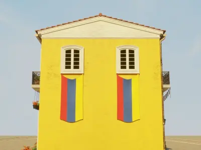 SOUTH AMERICAN BUILDING 001 Low-poly 3D model