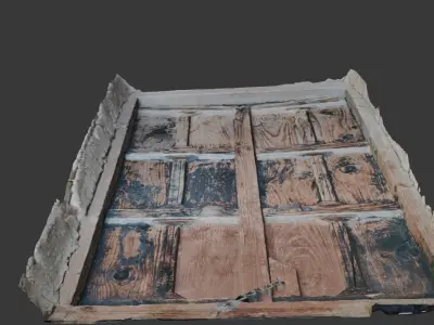 Wooden Door 3D Scanned Low-poly 3D model