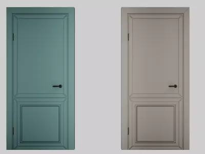 Classic Paneled Interior Door Low-poly 3D model