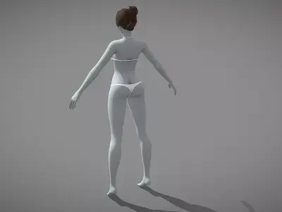 Base Mesh Pack - Stylized Female Rigged Low-poly 3D model