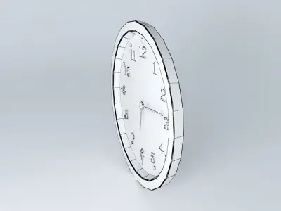 Wall Clock Detailed  Aluminium and Acrylic Free 3D model