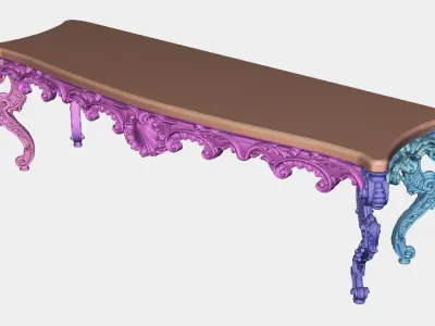 Carved tv table for CNC 04 3D model