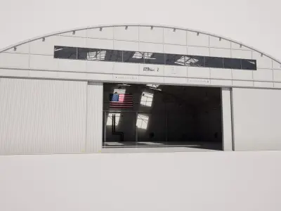 Aircraft Hangar Low-poly 3D model