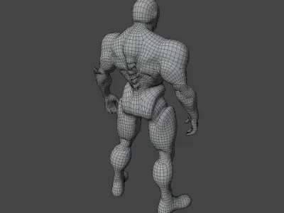 Robot Superhero Rigged Low-poly 3D model