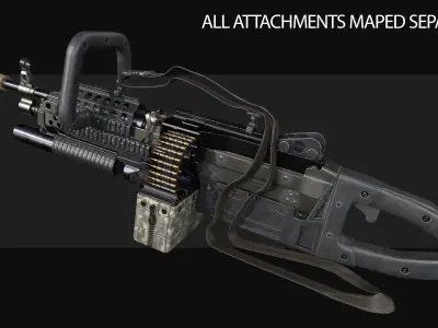 M249 Chainsaw Low-poly 3D model