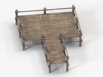 wood port Free low-poly 3D model