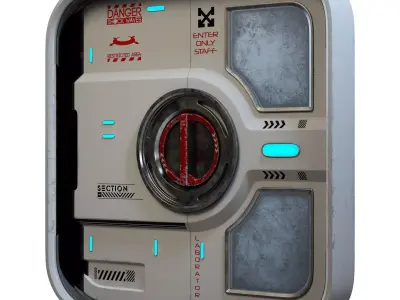 Sci-fi Double Door Low-poly 3D model