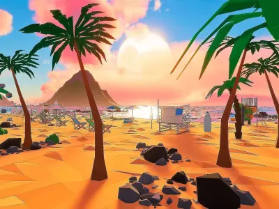 Islandville Resort Low-poly 3D model