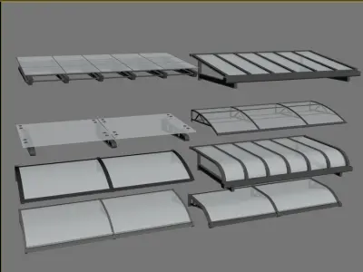 Outsunny Window Awning Door Canopy Front Door Sun Shelter 3D model