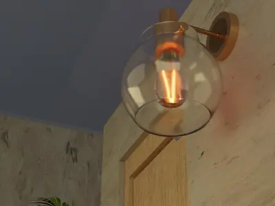 CLEAR GLASS WALL LIGHT 3D model