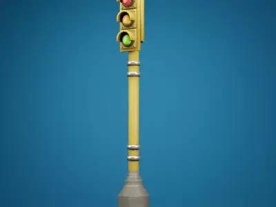 Traffic Light Prop Low-poly 3D model