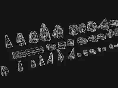36 Stylized Rocks Low-poly 3D model