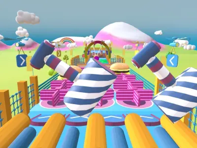 Inflatable - Obstacles jumping Game Environment Map Low-poly 3D model